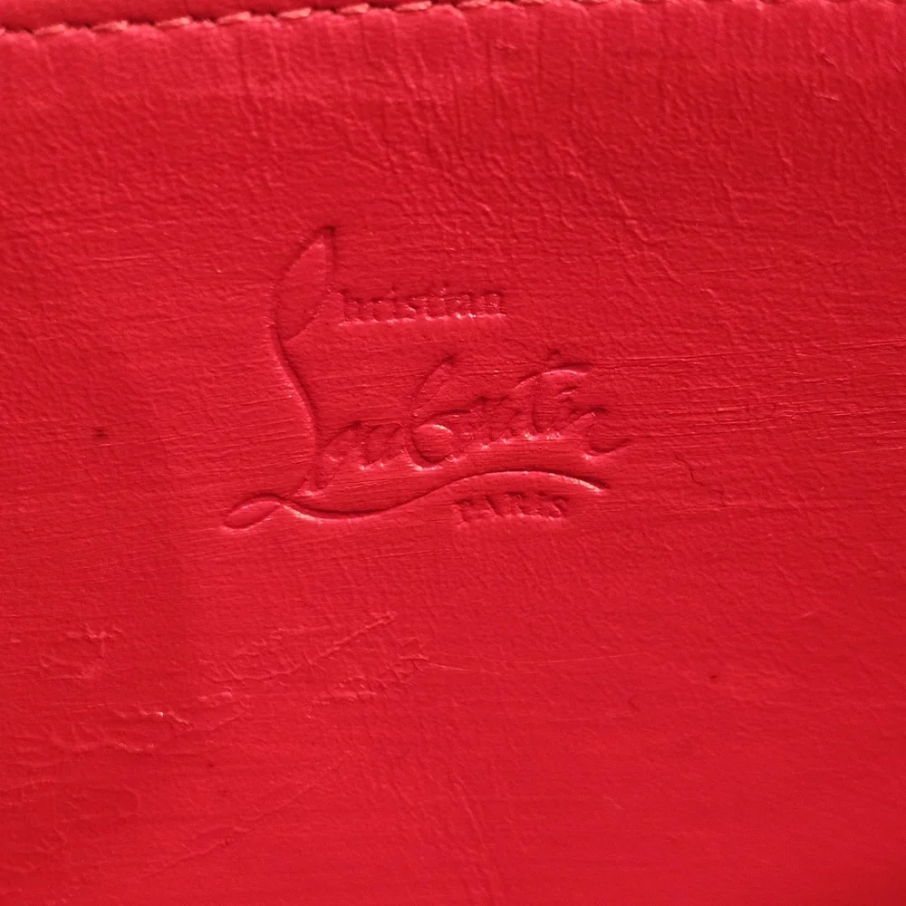 🤎Christian Louboutin Studded Panettone Zip-Around Wallet – Brown & Silver🩶 - Picture 6 of 15